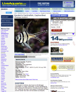 PetCo/LiveAquaria already offer only aquacultured Banggai cardinalfish, advertising them as "hardier than their wild harvested counterparts." 